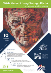 Plakat do spaceru "Wisła śladami prozy Jerzego Pilcha"